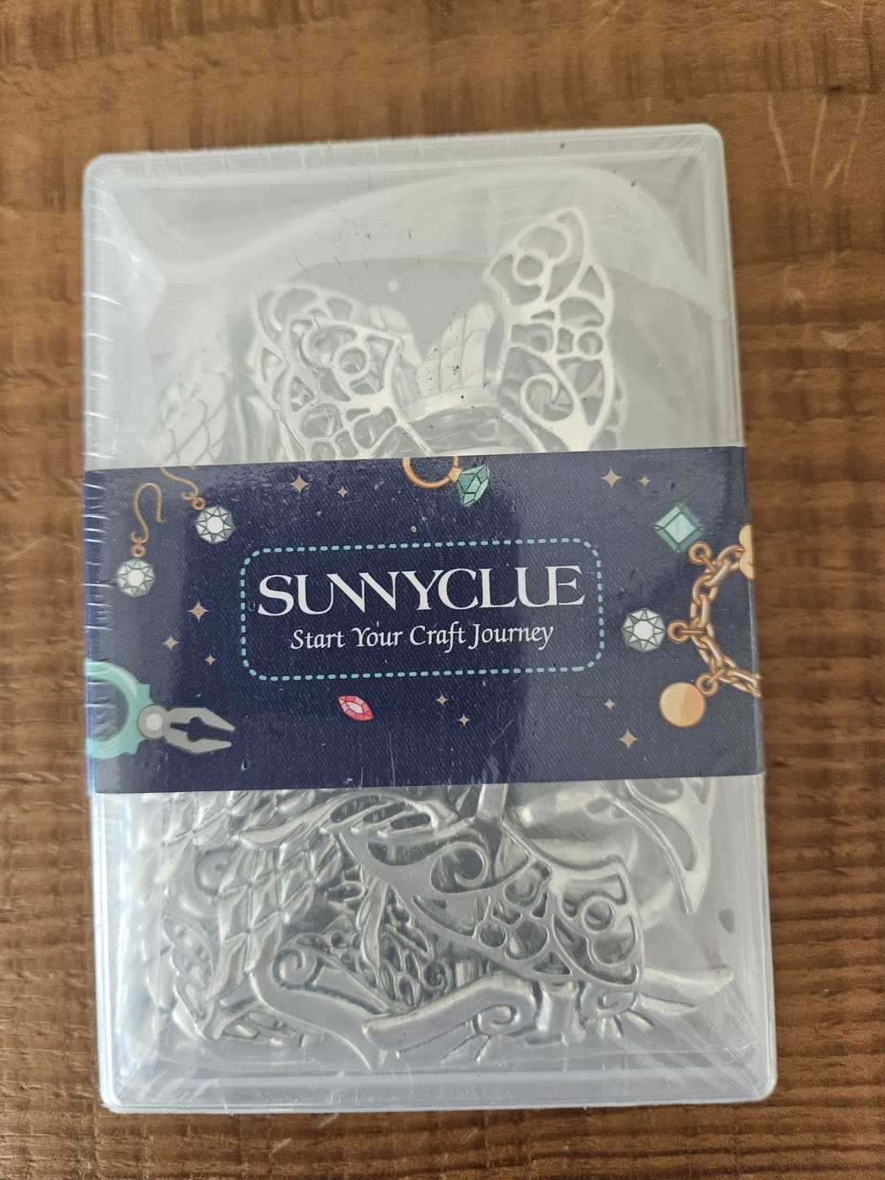 SUNNYCLUE 36pc Angel Wing Beads – 6 Styles Antique Silver – New